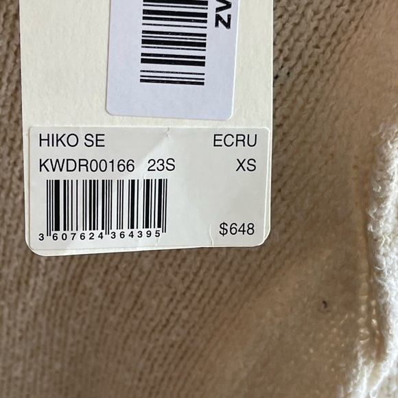 ZADIG & VOLTAIRE NWT Hiko Frayed Trim Silk Blend Ecru And Blue Minidress - Picture 5 of 10